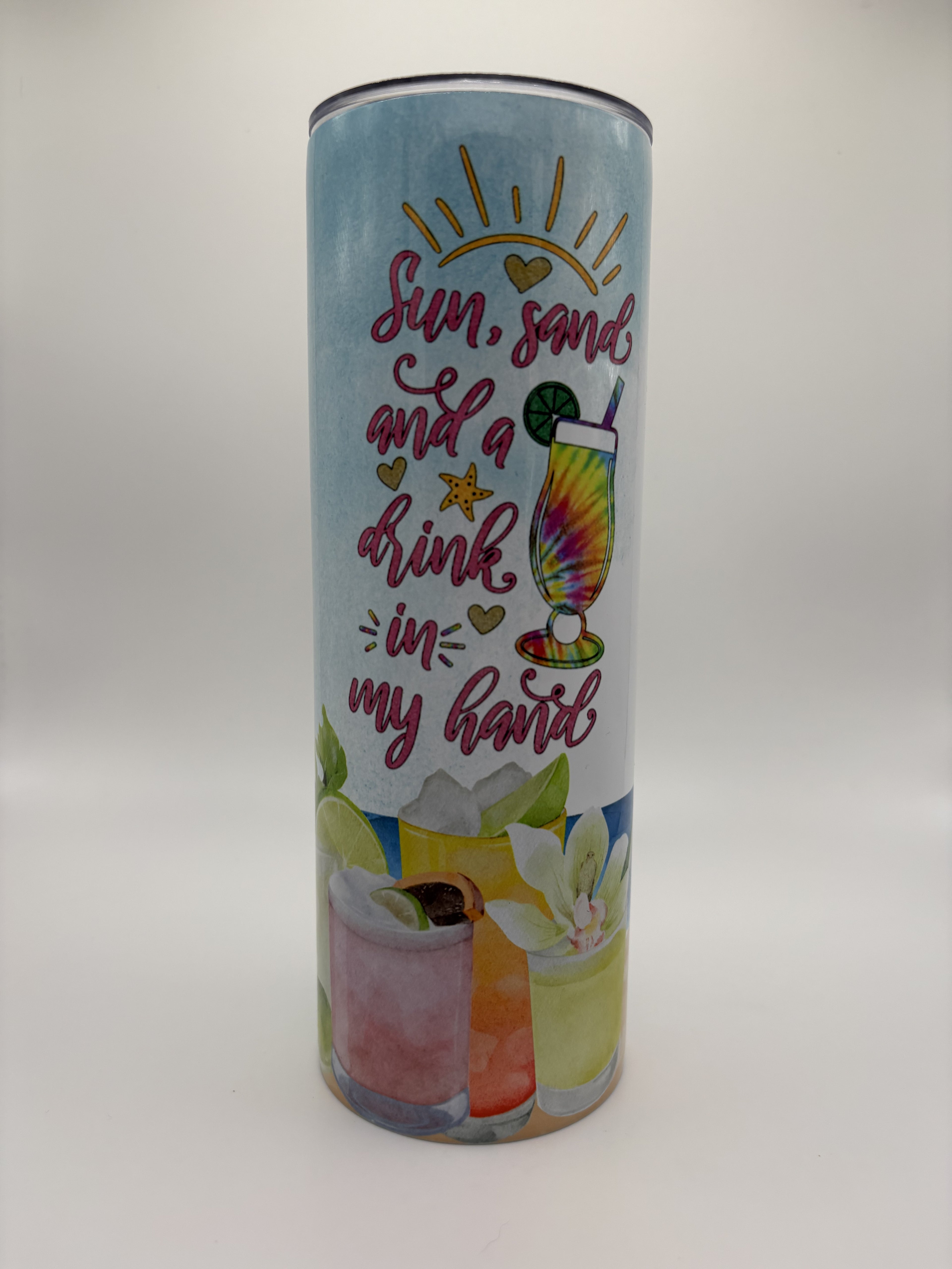 Sun, Sand, and a Drink - 20 oz Tumbler