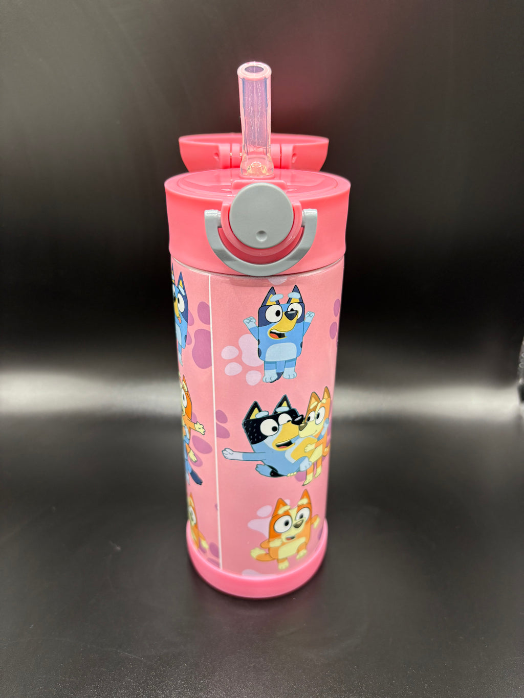 Blue Dog Flip Top Sippy Pink